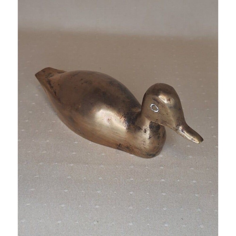 Brass Duck Figurine Approximately 6.5" Collectible Bird